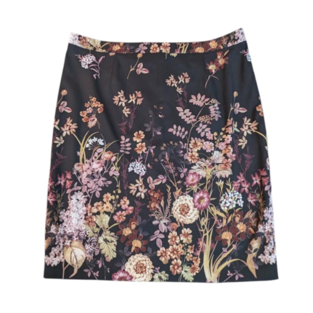 NWT Cleo Floral Pencil Skirt Black Pink Multicolor Size 16